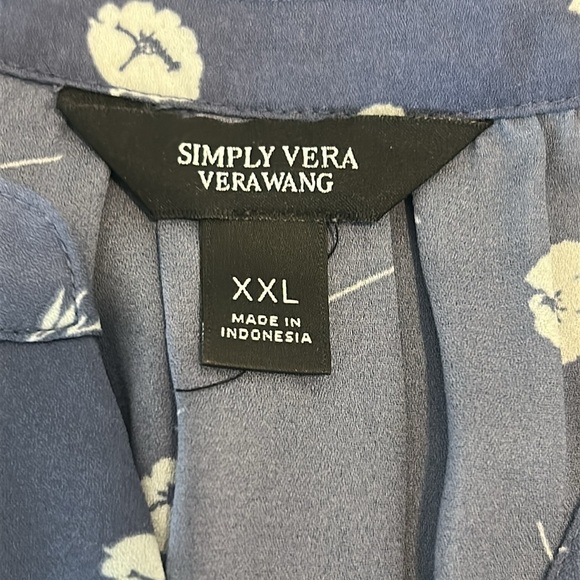 Simply Vera Vera Wang Long Sleeve Floral Print Blouse Women's Size XXL - Picture 4 of 13